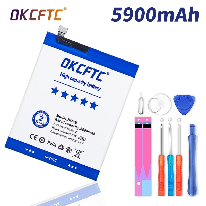 Оригинальный аккумулятор OKCFTC для Xiaomi MIX2 MIX2S BM3B 5900 мАч, литий-полимерная запасная батарея большой емкости с инструментами, подарки 
Оригинальный аккумулятор OKCFTC для Xiaomi MIX2 MIX2S BM3B 5900 мАч, литий-полимерная запасная батарея большой емкости с инструментами, подарки