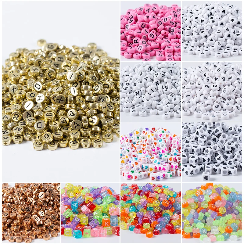 100Pcs Mixed Letter Acrylic Beads Round Flat Alphabet Digital Cube Loose Spacer Beads Handmade For Jewelry Making DIY Bracelets
100Pcs Mixed Letter Acrylic Beads Round Flat Alphabet Digital Cube Loose Spacer Beads Handmade For Jewelry Making DIY Bracelets