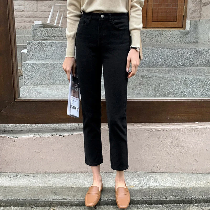 Black Straight Cropped Jeans Women's Spring and Autumn 2021 New High Waist Chic Cropped Pants
Black Straight Cropped Jeans Women's Spring and Autumn 2021 New High Waist Chic Cropped Pants