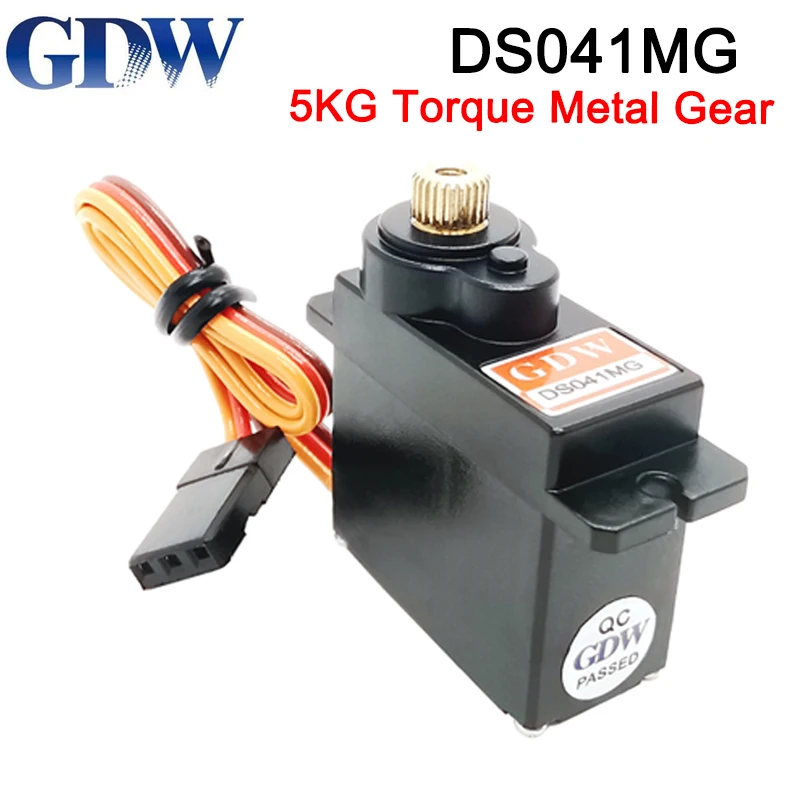 GDW DS041MG 5KG 7.6V Metal Gear Micro Mini Digital Servo High Speed Angle 180 for 450 Helicopter Fix-wing RC Auto Robot Arm
GDW DS041MG 5KG 7.6V Metal Gear Micro Mini Digital Servo High Speed Angle 180 for 450 Helicopter Fix-wing RC Auto Robot Arm