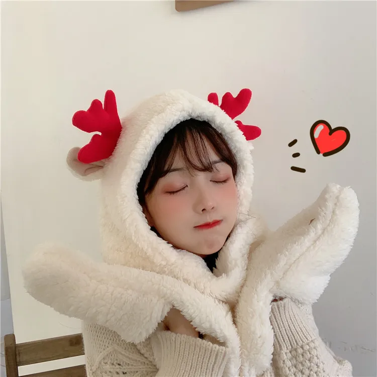 Merry Christmas cute elk antlers cartoon imitation cashmere warm hat scarf Kawaii street ladies hat scarf one piece scarf
Merry Christmas cute elk antlers cartoon imitation cashmere warm hat scarf Kawaii street ladies hat scarf one piece scarf