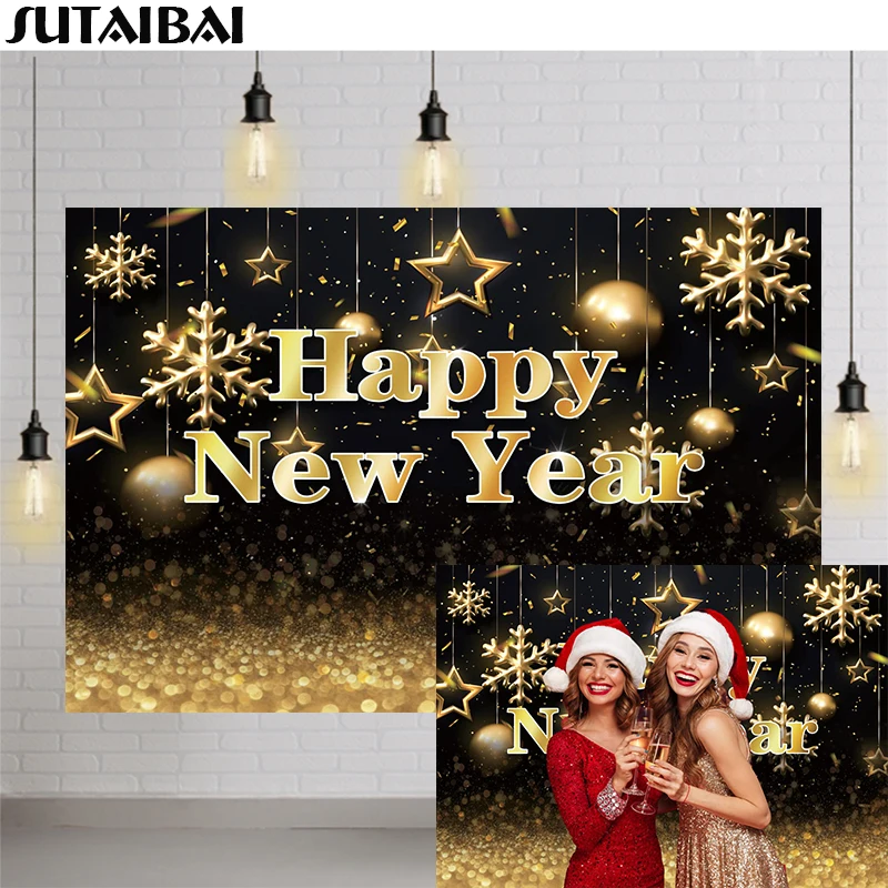 2022 Happy New Year Backdrop Black Gold Photography Background Cheers To The New Year Eve Party Decoration Supplies Photo Booth
2022 Happy New Year Backdrop Black Gold Photography Background Cheers To The New Year Eve Party Decoration Supplies Photo Booth