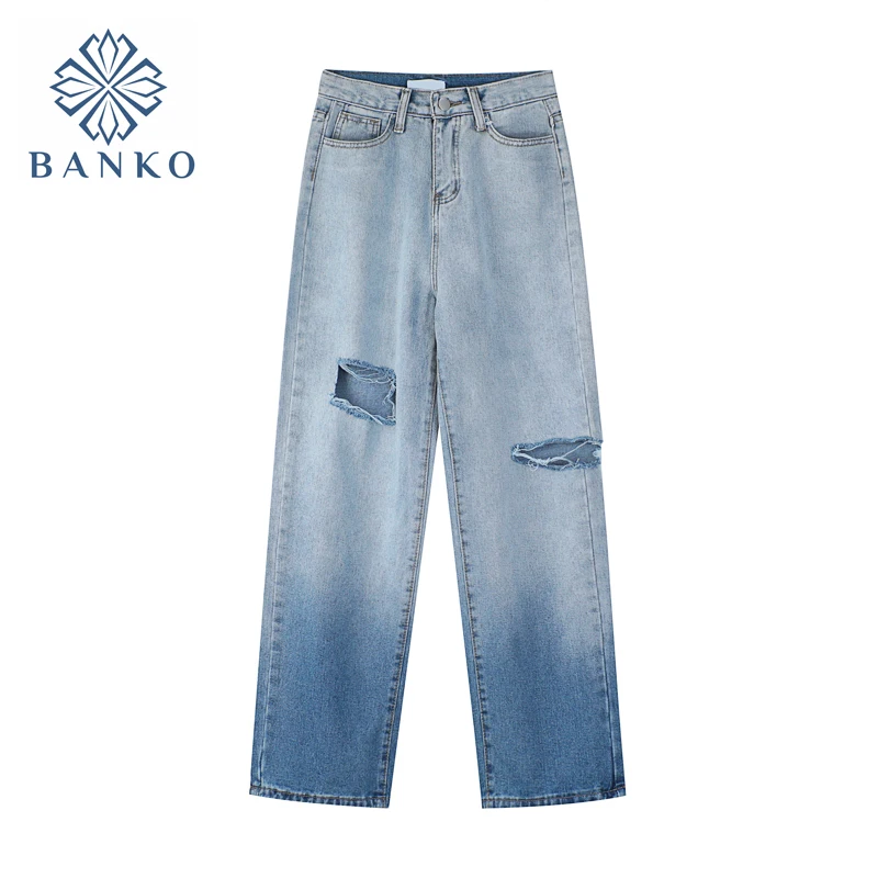 2021Gradient Pants High Waist Jeans Women Boyfriend Ripped Jeans Straight And Loose Spring And Autumn Fashionable Trouser Jeans
2021Gradient Pants High Waist Jeans Women Boyfriend Ripped Jeans Straight And Loose Spring And Autumn Fashionable Trouser Jeans