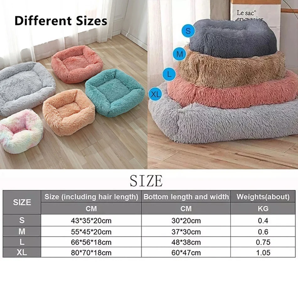 Square Soft Dog Cat Bed Donut Fluffy Plush Pet Basket Bed For Large Small Dog Cushion House Anti-stress Dog Bed Kennel Sofa
Square Soft Dog Cat Bed Donut Fluffy Plush Pet Basket Bed For Large Small Dog Cushion House Anti-stress Dog Bed Kennel Sofa