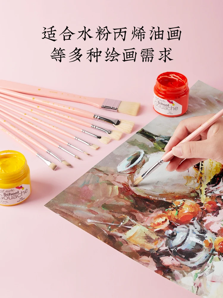 Water Pink Pencil Set Art Flat bristle Oil Pencil Watercolor Propylene Fan-shaped Nylon Brush Set Pencil Brush
Water Pink Pencil Set Art Flat bristle Oil Pencil Watercolor Propylene Fan-shaped Nylon Brush Set Pencil Brush
