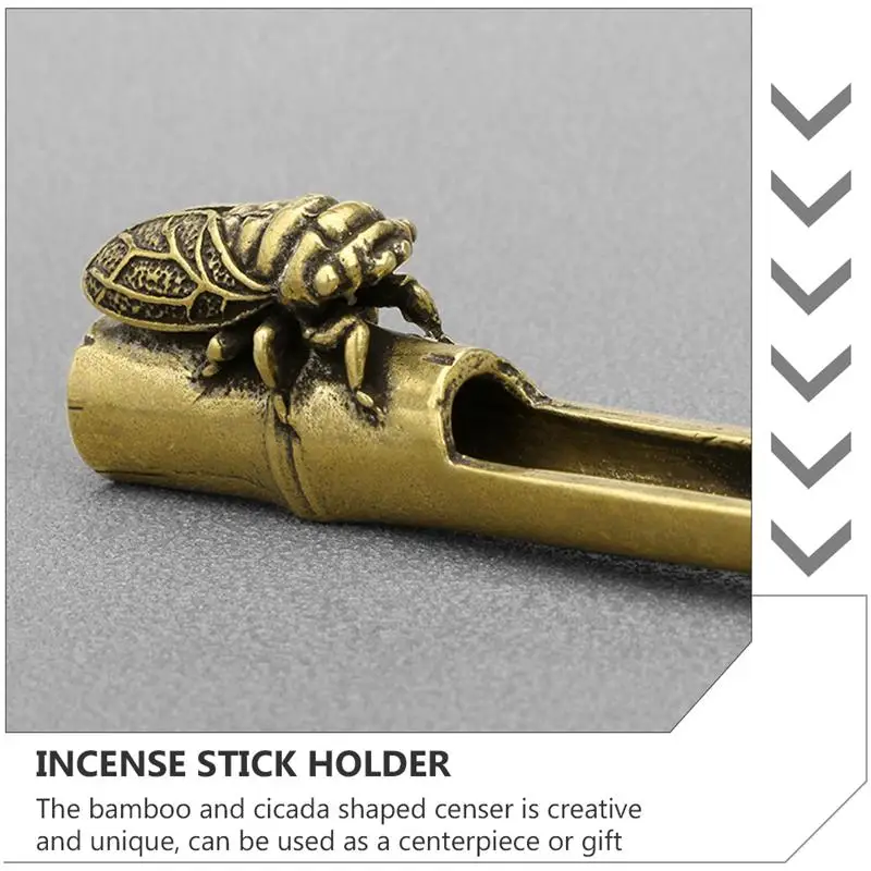 1Pc Brass Bamboo Cicada Shape Incense Stick Holder Retro Incense Censer (Golden)
1Pc Brass Bamboo Cicada Shape Incense Stick Holder Retro Incense Censer (Golden)