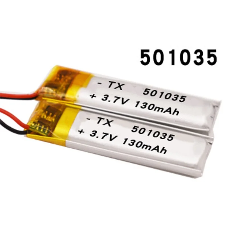 3.7V 130 mAh lithium polymer battery lipo cell 501035 For MP3 Music player driving recorder GPS Sat nav car DVC DVR Camera
3.7V 130 mAh lithium polymer battery lipo cell 501035 For MP3 Music player driving recorder GPS Sat nav car DVC DVR Camera