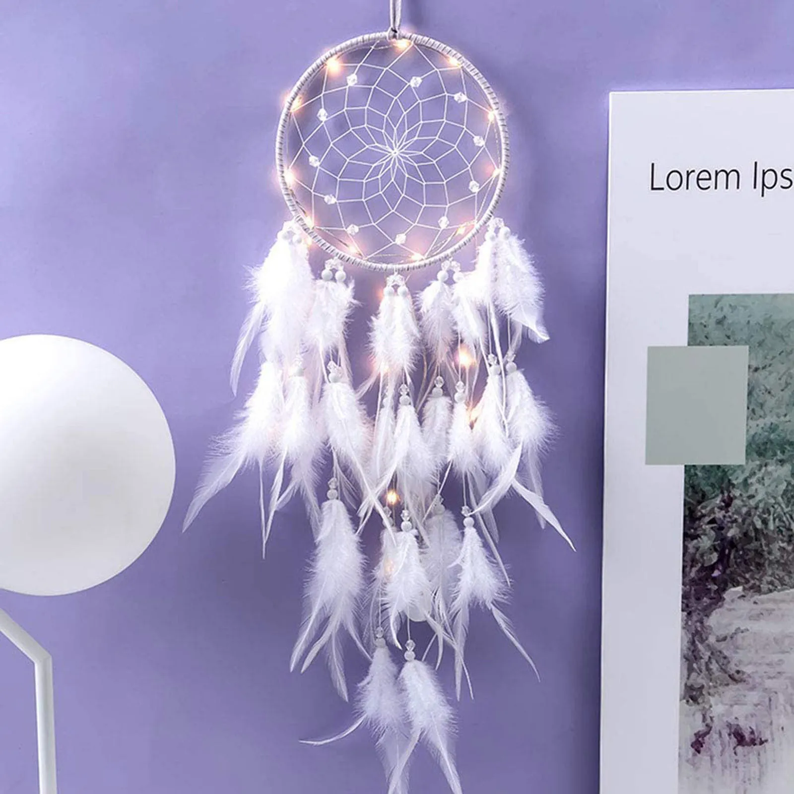 The Indian Dream Catcher With Lights Lace Feather Hand Made Dreamcatcher White And Blue Home Traditional Decoration Wall Hanging
The Indian Dream Catcher With Lights Lace Feather Hand Made Dreamcatcher White And Blue Home Traditional Decoration Wall Hanging