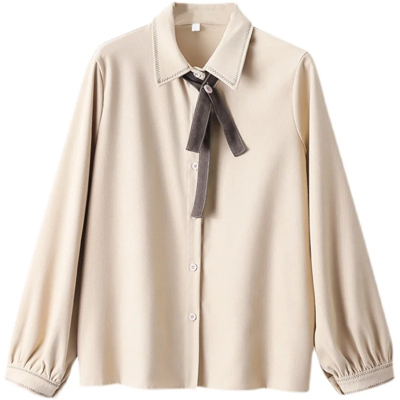 COIGARSAM Preppy Style Full Sleeve Shirt Womens tops Vintage Women shirts Apricot Milky White 6085
COIGARSAM Preppy Style Full Sleeve Shirt Womens tops Vintage Women shirts Apricot Milky White 6085