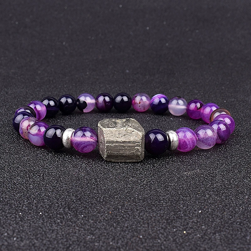 Fashion Purple Striped Agates Bracelet Men Nature Energy Chalcopyrite Bead Reiki Couple Bracelet Women Meditation Prayer Jewelry
Fashion Purple Striped Agates Bracelet Men Nature Energy Chalcopyrite Bead Reiki Couple Bracelet Women Meditation Prayer Jewelry