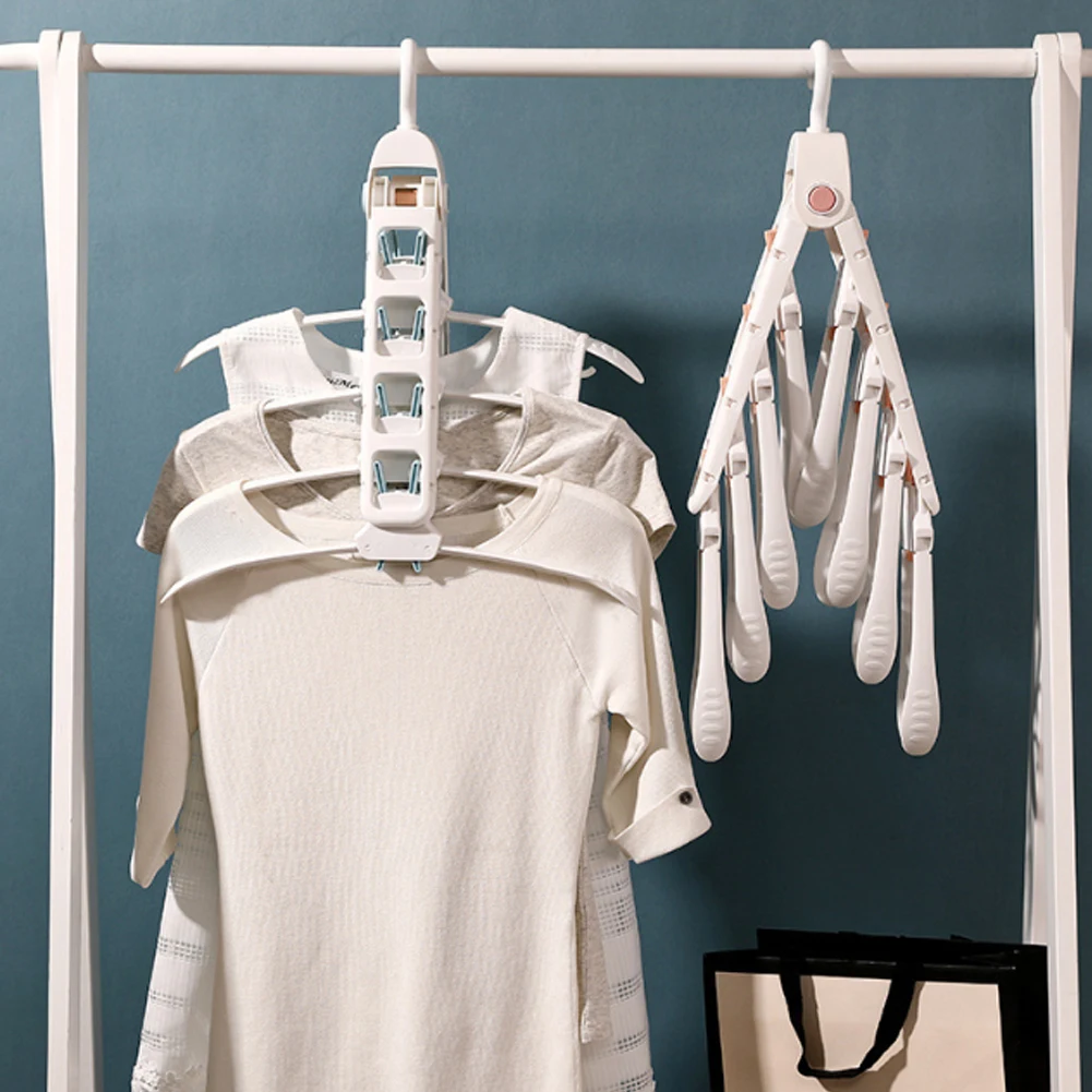 Household Multifunctional Storage Artifact Plastic Hanger Drying Rack 360 Degree Rotating Folding Hanger
Household Multifunctional Storage Artifact Plastic Hanger Drying Rack 360 Degree Rotating Folding Hanger