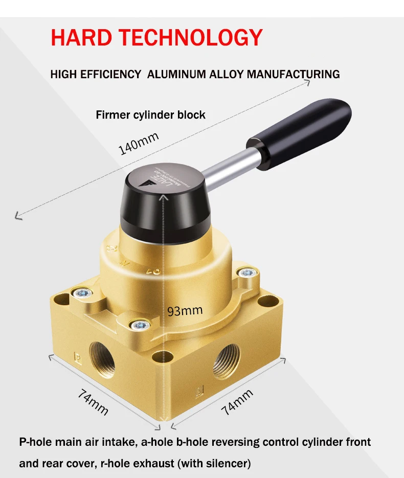 Pneumatic Components Gas Division HV-02 HV-03 HV-04 Three-position Four-way Hand Rotary Valve Hand Plate Reversing Valve
Pneumatic Components Gas Division HV-02 HV-03 HV-04 Three-position Four-way Hand Rotary Valve Hand Plate Reversing Valve
