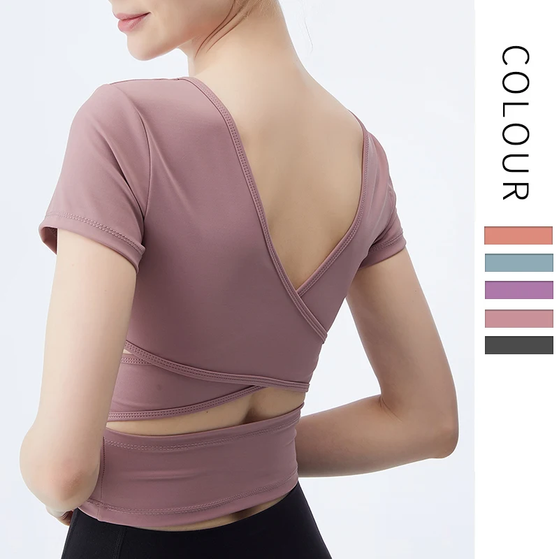 Fitness-Training Summer Padded Breast Sports T-Shirt Women Jogging Gym Cross Back Tight Sleeve Quick Dry Yoga Tank Tops DW003
Fitness-Training Summer Padded Breast Sports T-Shirt Women Jogging Gym Cross Back Tight Sleeve Quick Dry Yoga Tank Tops DW003
