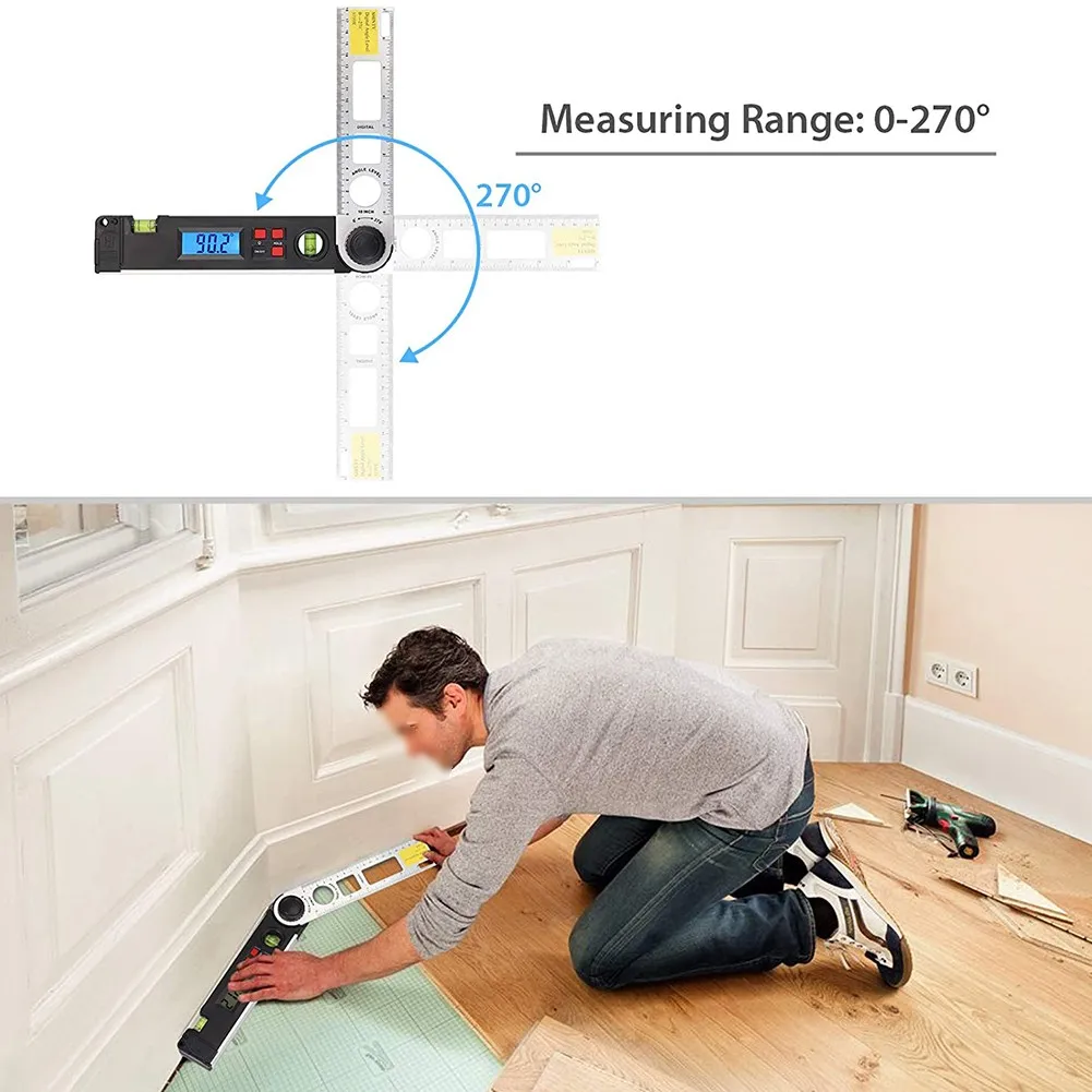 Digital Angle Finder 9V 6F22 Digital Angle Protractor Spirit Level Angle Finder Gauge Meter With Level Bubble
Digital Angle Finder 9V 6F22 Digital Angle Protractor Spirit Level Angle Finder Gauge Meter With Level Bubble
