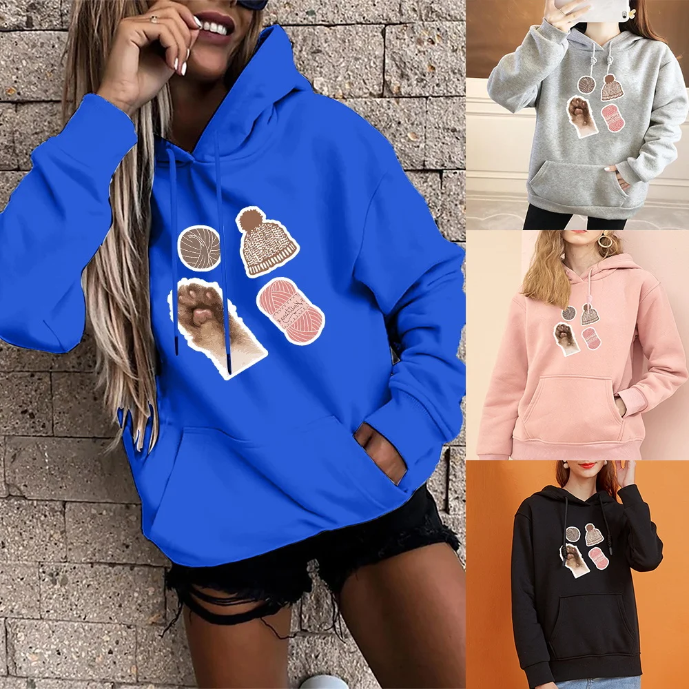 Women's Hoodie Casual Sweatshirts Cute Print Girl Autumn Fashion Street Wear Base Long Sleeve Top Loose Pocket Sports Pullover 
Women's Hoodie Casual Sweatshirts Cute Print Girl Autumn Fashion Street Wear Base Long Sleeve Top Loose Pocket Sports Pullover
