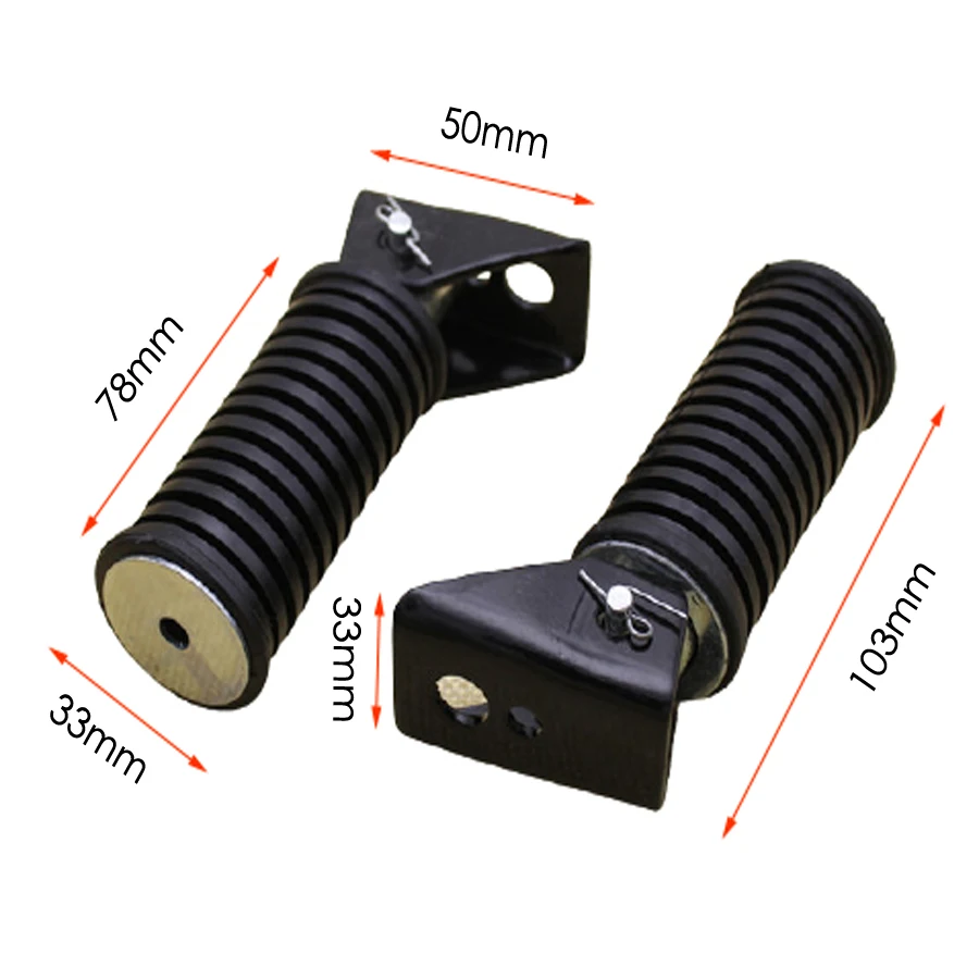 

B423 Motorcycle Rear Footrests Foot Pegs For Suzuki GS125 GN125 QJ125 GT125-5 Motocross FootPeg Pedals Rubber Pad 1 Pair