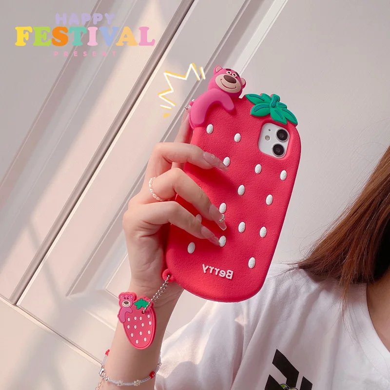 Cartoon Cute Strawberry Bear Soft Back Cover For iP X XS MAX 11 Pro XR 7 8 6Plus SE Red Silicone Phone Case Capa
Cartoon Cute Strawberry Bear Soft Back Cover For iP X XS MAX 11 Pro XR 7 8 6Plus SE Red Silicone Phone Case Capa