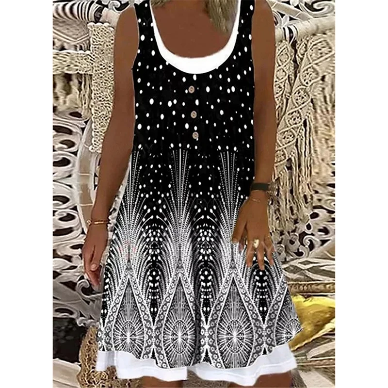 2021 New Summer Vest Dress Lady Polyester O-Neck Sleeveless Solid Female Dress Large Swing Casual Loose Dresses Woman Clothing
2021 New Summer Vest Dress Lady Polyester O-Neck Sleeveless Solid Female Dress Large Swing Casual Loose Dresses Woman Clothing