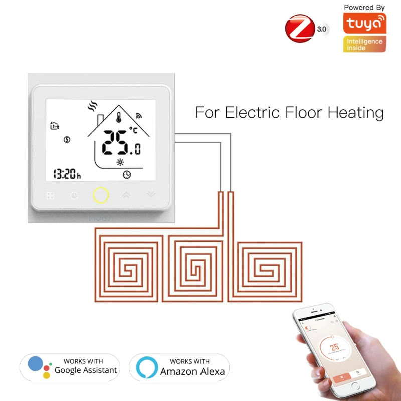 New ZigBee WiFi Smart Thermostat Temperature Controller for Water Electric Floor Heating Gas Boiler Works With Alexa Google Home
New ZigBee WiFi Smart Thermostat Temperature Controller for Water Electric Floor Heating Gas Boiler Works With Alexa Google Home