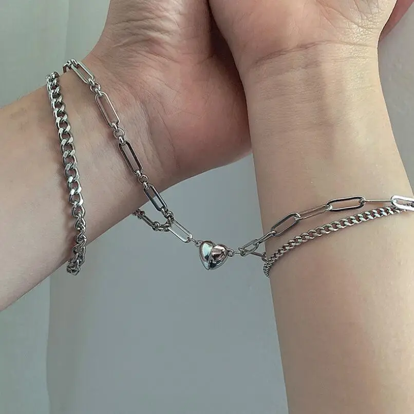 Stainless Steel Magnet Couple Bracelet Cuban Chain Charm Bracelet For Lovers Heart Attract Paired Brazalete Jewelry best Gifts
Stainless Steel Magnet Couple Bracelet Cuban Chain Charm Bracelet For Lovers Heart Attract Paired Brazalete Jewelry best Gifts