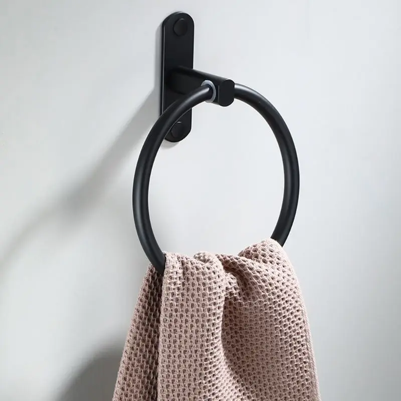 Black Space Aluminum Towel Holder Round Towel Ring Wall Mounted Towel Rack Shelf for Home Hotel Bathroom Accessories
Black Space Aluminum Towel Holder Round Towel Ring Wall Mounted Towel Rack Shelf for Home Hotel Bathroom Accessories