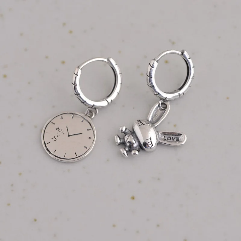 FNJ 925 Silver Hoop Earrings for Women Jewelry 100% Pure S925 Silver Sterling Earring Asymmetric Clock Rabbit
FNJ 925 Silver Hoop Earrings for Women Jewelry 100% Pure S925 Silver Sterling Earring Asymmetric Clock Rabbit