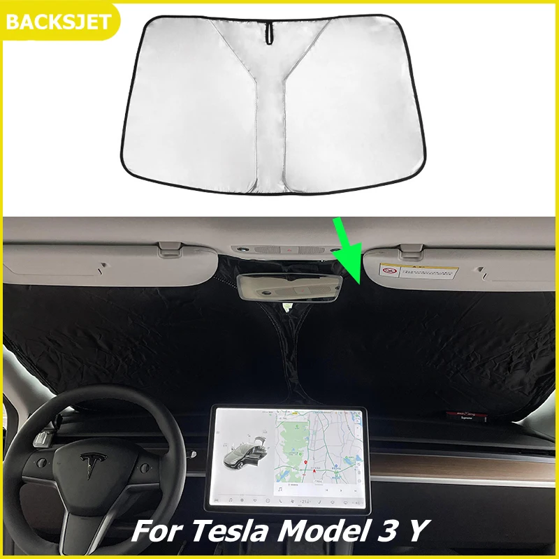 Tesla модель 3/Y солнцезащитный козырек для переднего лобового стекла двухслойный