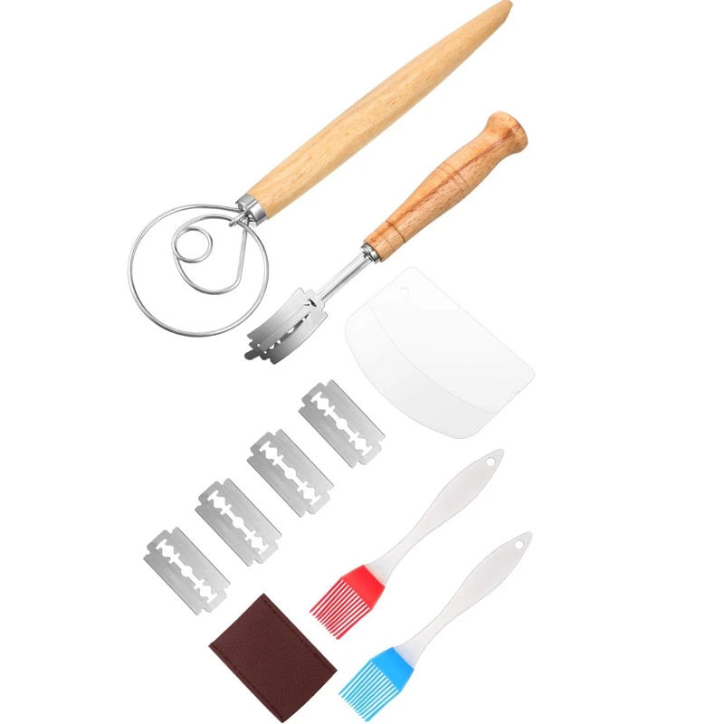 Danish Dough Whisk Hand Crafted Bread Lame with Protective Cover , 2 Pieces Silicone Brush, Dough Scraper, Dough Whisk Tools Set
Danish Dough Whisk Hand Crafted Bread Lame with Protective Cover , 2 Pieces Silicone Brush, Dough Scraper, Dough Whisk Tools Set