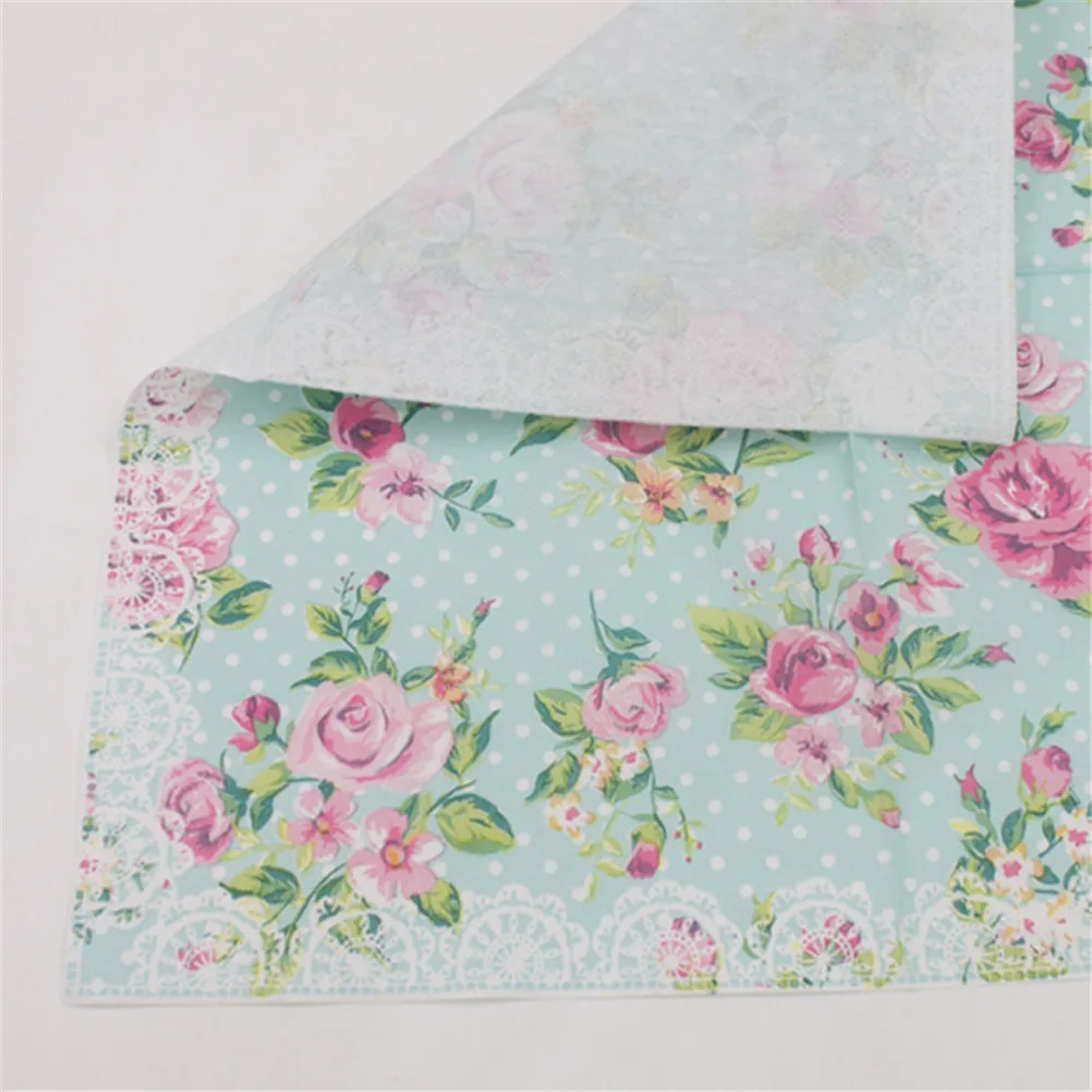33x33cm 20X Beverage Paper Napkins Rose Green Napkins Decoration Serviettes Event & Party Tissue Supplies