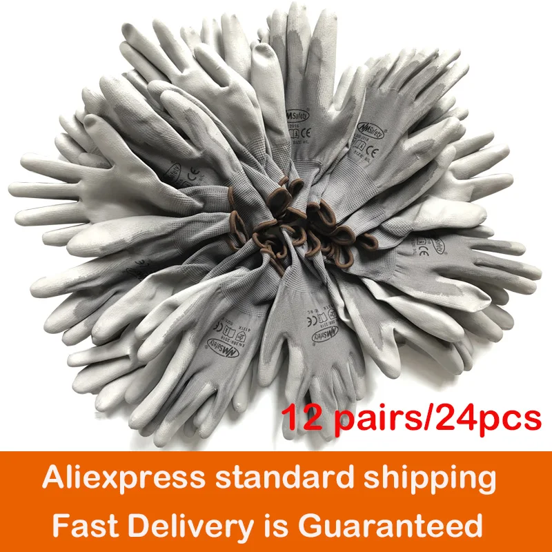 12 Pairs/ 24Pcs PU Safety Coating Work Gloves Palm Coated Gloves Mechanic Working Gloves Have CE Certificated EN388 4131X
12 Pairs/ 24Pcs PU Safety Coating Work Gloves Palm Coated Gloves Mechanic Working Gloves Have CE Certificated EN388 4131X
