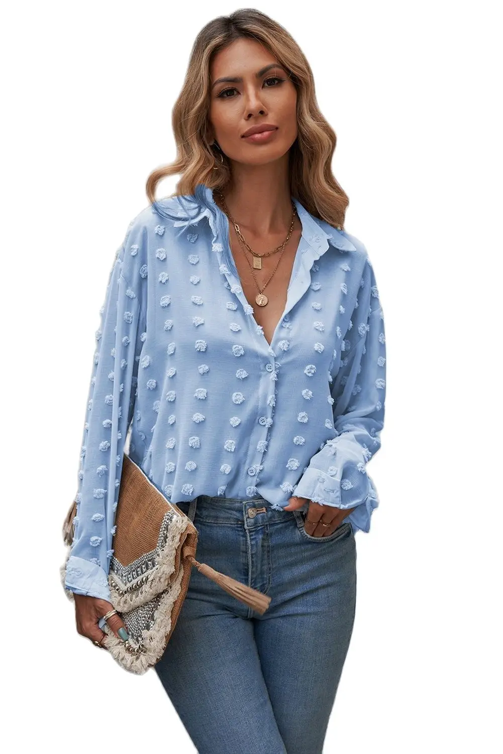 2021 Autumn New Women's Long Sleeve Lapel Shirt Dot Chiffon Jacquard Cardigan Open Button Temperament Commuter Top
2021 Autumn New Women's Long Sleeve Lapel Shirt Dot Chiffon Jacquard Cardigan Open Button Temperament Commuter Top