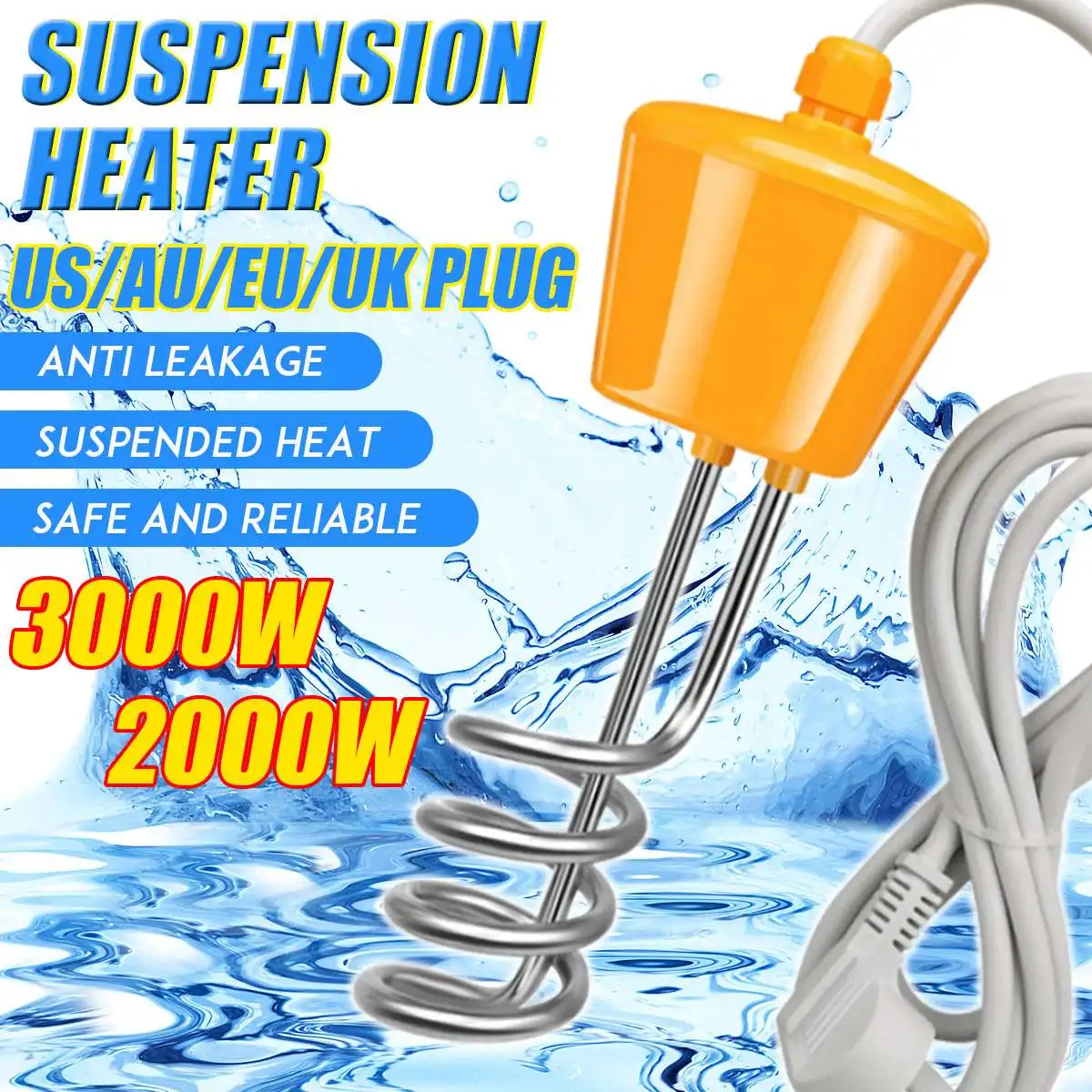 2000W/3000W Electricity Immersion Water Heater Element Boiler Portable Water Heating rods for Inflatable Swimming Pool
2000W/3000W Electricity Immersion Water Heater Element Boiler Portable Water Heating rods for Inflatable Swimming Pool