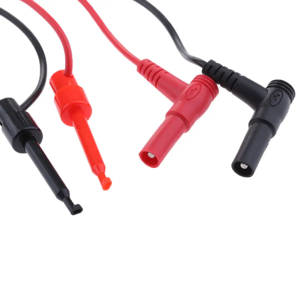 

1 пара вилок типа «банан» для тестирования крючков, кабели зонда, провода для мультиметра, черные и красные