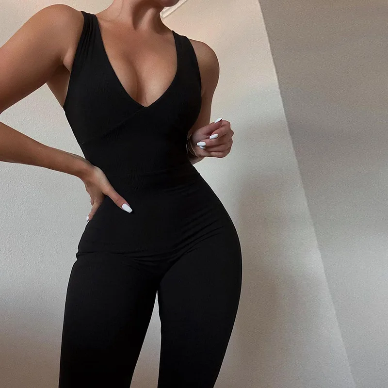 Summer women's new sexy low chest V-shape sleeveless high waist tight casual sports overall
Summer women's new sexy low chest V-shape sleeveless high waist tight casual sports overall