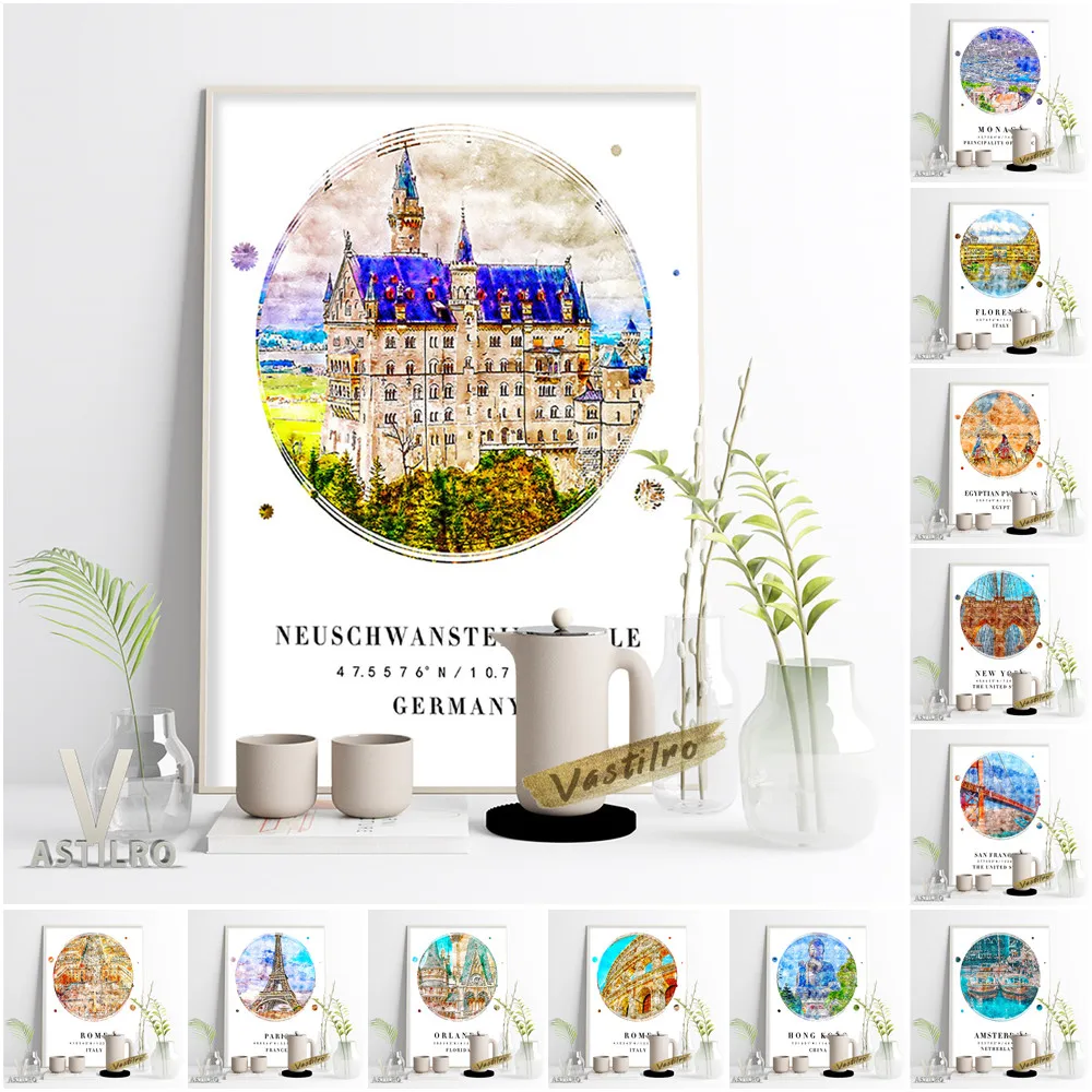 World Travel Art Print Poster Amsterdam Monaco Florence Egypt New York San Francisco Circular Wall Hanging Picture Home Decor
World Travel Art Print Poster Amsterdam Monaco Florence Egypt New York San Francisco Circular Wall Hanging Picture Home Decor