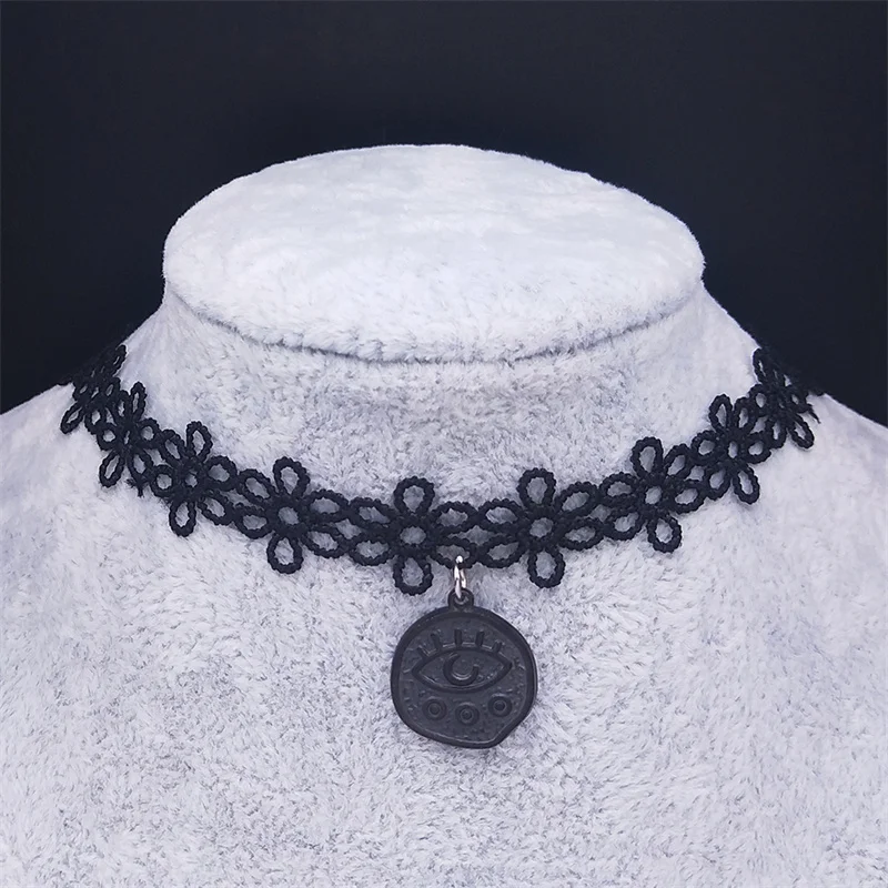 2022 Gothic Stainless Steel Greek Eye Statement Necklace Women Black Color Chocker Necklaces Jewery colgantes mujer NY113S03
2022 Gothic Stainless Steel Greek Eye Statement Necklace Women Black Color Chocker Necklaces Jewery colgantes mujer NY113S03