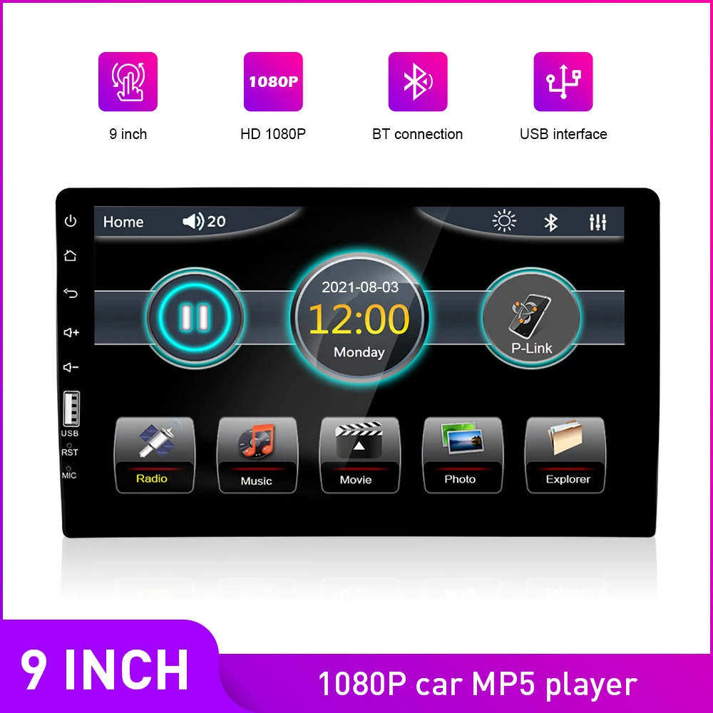 9 Inch Car multimedia player MP5 Player with Power Cable HD1080P USB AUX Video Touch Screen Stereo Bluetooth-Compatible FM Radio
9 Inch Car multimedia player MP5 Player with Power Cable HD1080P USB AUX Video Touch Screen Stereo Bluetooth-Compatible FM Radio