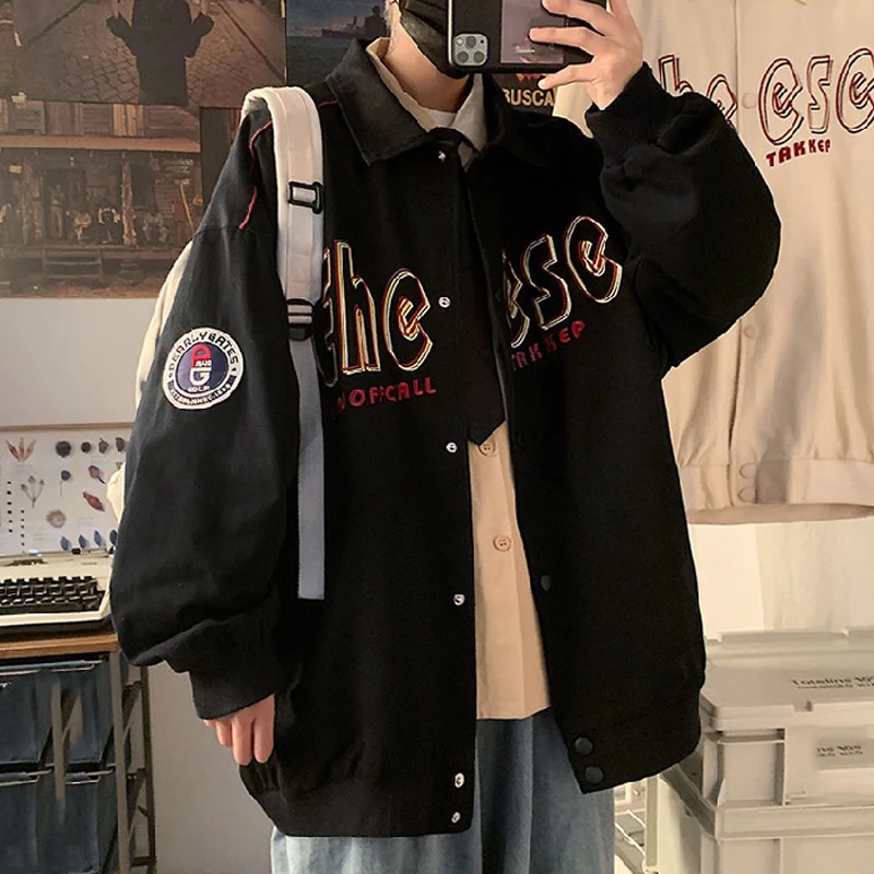 Streetwear Bomber Jackets 2021 Harajuku Casual Loose Coats Women Long Sleeve Turn Down Collar Neck Unisex Baseball Uniform
Streetwear Bomber Jackets 2021 Harajuku Casual Loose Coats Women Long Sleeve Turn Down Collar Neck Unisex Baseball Uniform