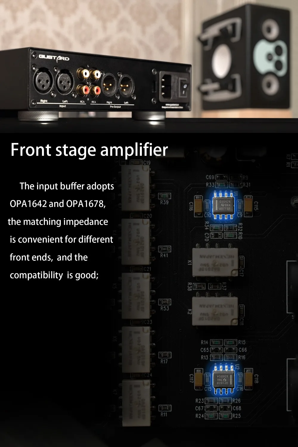 

GUSTARD DAC-A22 DAC Dual AK4499 XMOS MQA Support DSD512+ H16 Headphone Amplifier High Resolution OLED Display XLR/RCA Balanced