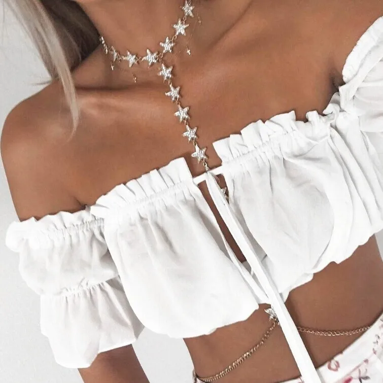 Women Summer Short Sleeve T Shirt Off Shoulder Sexy T-Shirts Slash Neck Bandage Lace UP Ladies Top Streetwear Clubwear
Women Summer Short Sleeve T Shirt Off Shoulder Sexy T-Shirts Slash Neck Bandage Lace UP Ladies Top Streetwear Clubwear