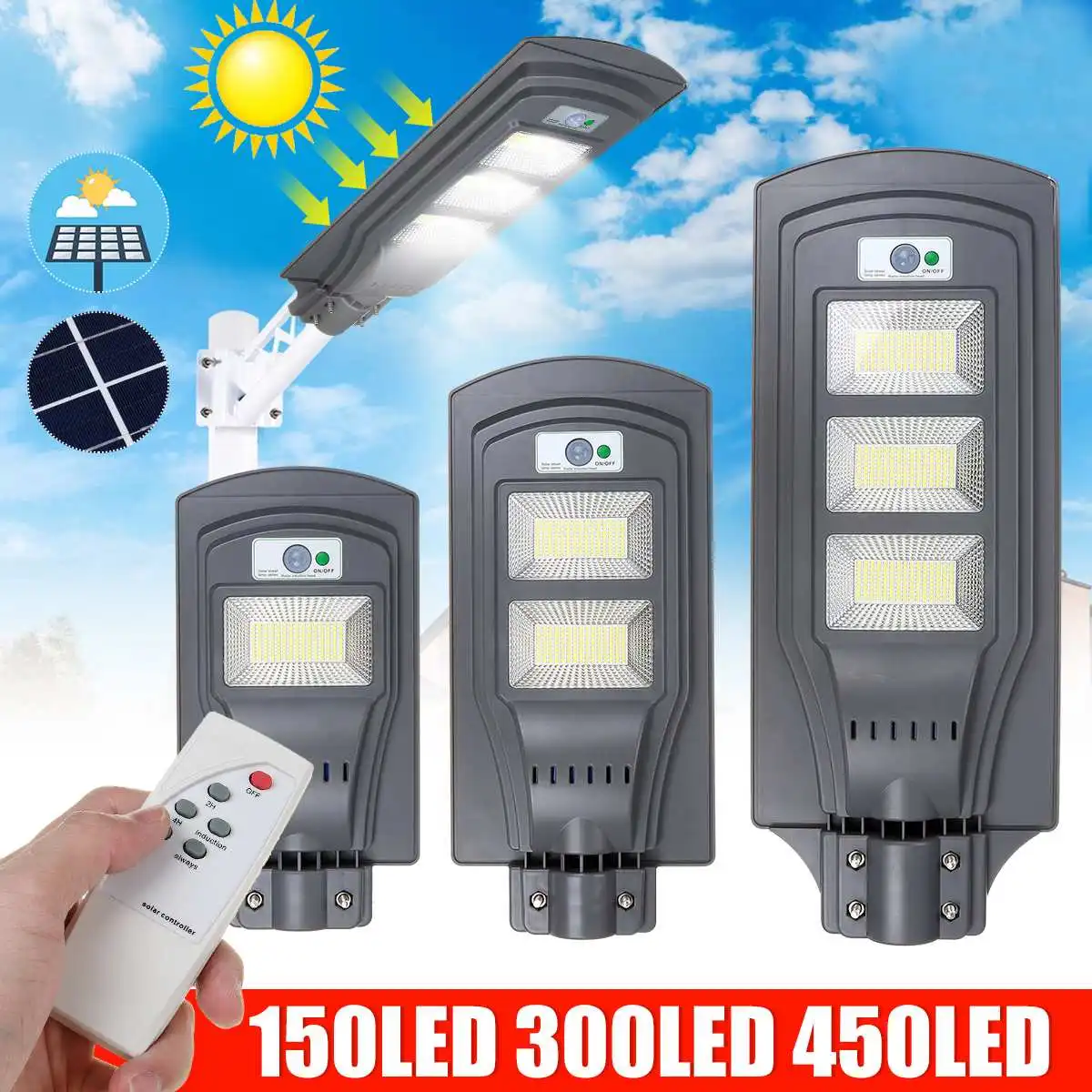 Remote Control LED Solar Street Light 250W 480W 680W PIR Sensor + Light Control Garden Yard Wall Lamp for Park Garden Courtyard
Remote Control LED Solar Street Light 250W 480W 680W PIR Sensor + Light Control Garden Yard Wall Lamp for Park Garden Courtyard
