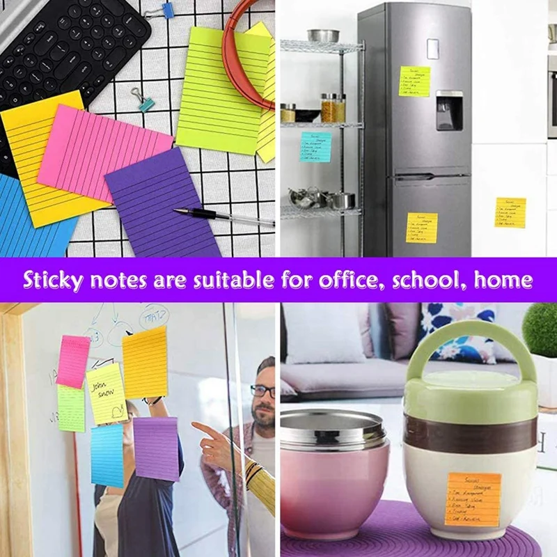 Sticky Notes,6 Pack 300 Sheets Lined Sticky Notes Set, Sticky Notes Pad Page Markers for Office, School, Home
Sticky Notes,6 Pack 300 Sheets Lined Sticky Notes Set, Sticky Notes Pad Page Markers for Office, School, Home