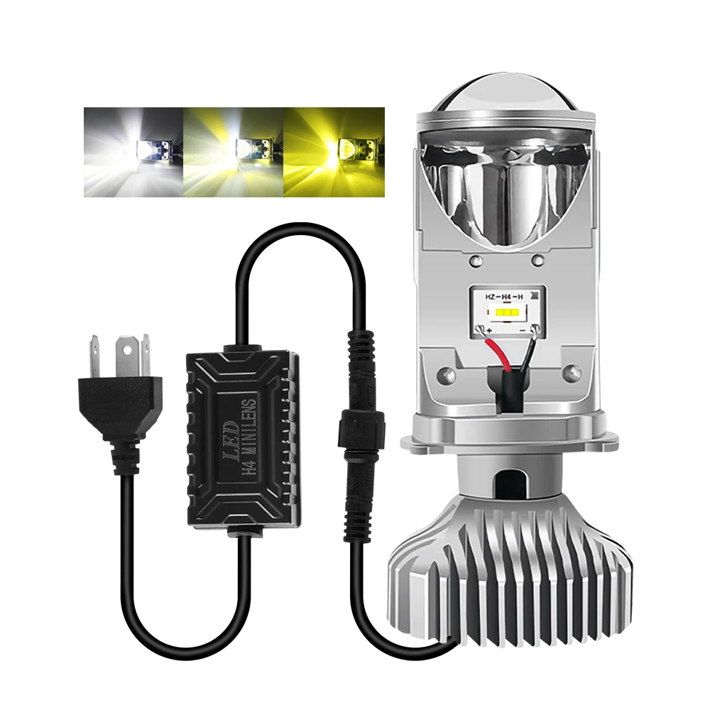 2X Canbus H4 мини проектор светодиодный головной светильник 20000LM Turbo LED lampada для