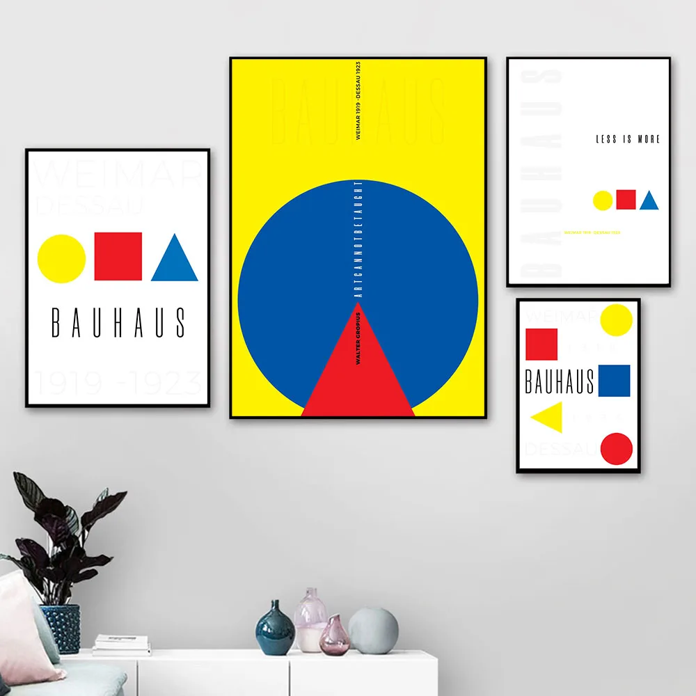 

Bauhaus Geometric Artwork Exhibition Posters and Prints Gallery Wall Art Pictures Canvas Painting for Living Room Home Decor