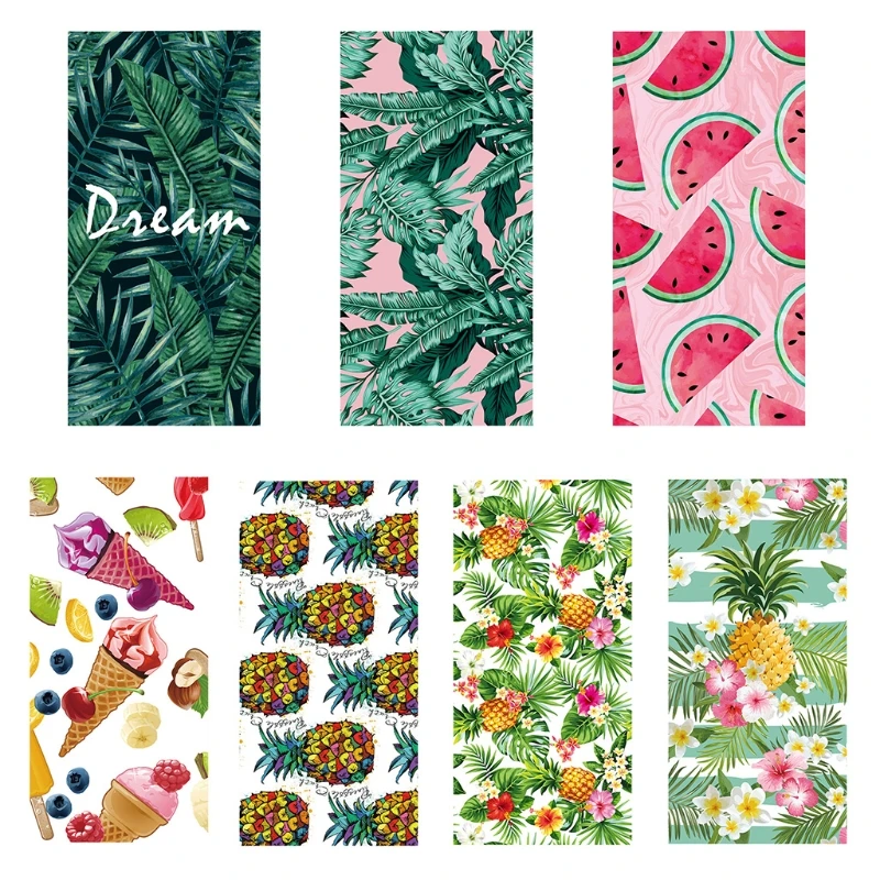 Summer Quick Dry Beach Towel Boho Tropical Leaves Pineapple Ice Cream Print Sports Pool Swimming Water Absorbent Blanket
Summer Quick Dry Beach Towel Boho Tropical Leaves Pineapple Ice Cream Print Sports Pool Swimming Water Absorbent Blanket