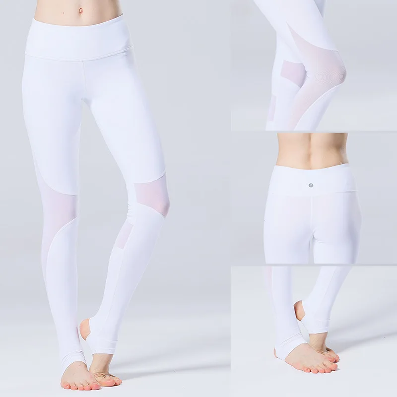 

Mesh stitching fitness running pants yoga dance foot stepping tight sports pants women's quick-drying pants
