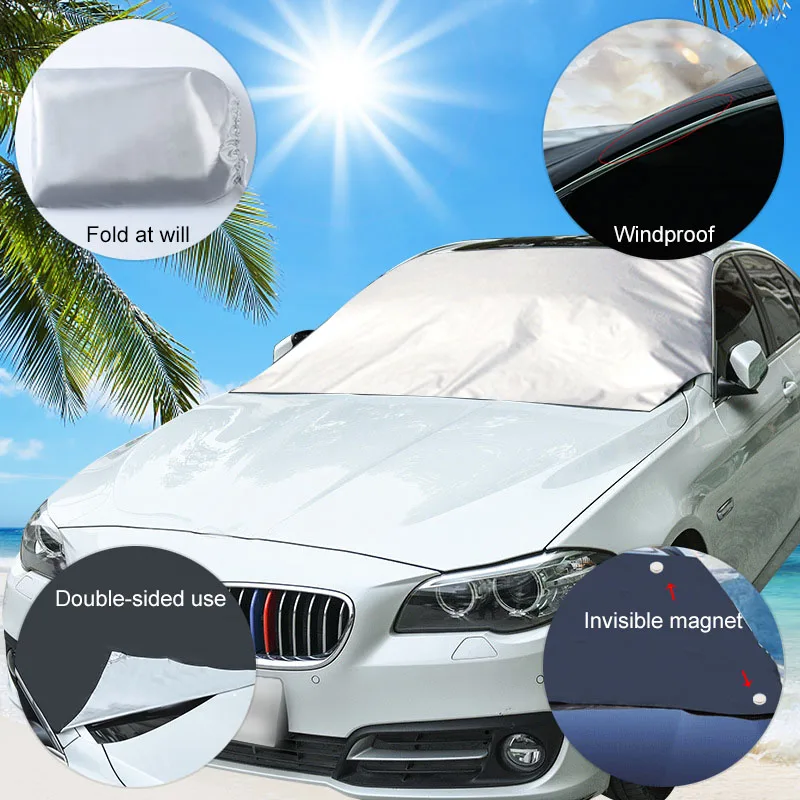 210*125cm Automobile Magnetic Sunshade Cover Car Windshield Snow Sun Shade Waterproof Protector Cover Car Front Windscreen Cover
210*125cm Automobile Magnetic Sunshade Cover Car Windshield Snow Sun Shade Waterproof Protector Cover Car Front Windscreen Cover