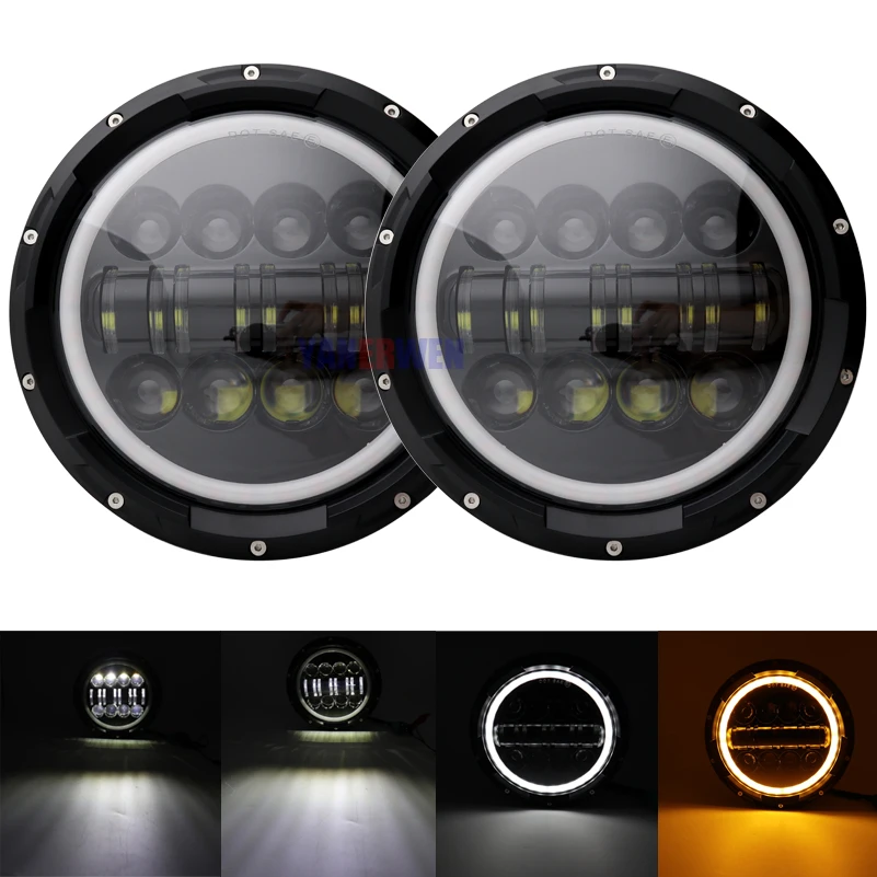 7inch led headlight DRL Halo High/Low beam for Jeep Wrangler Lada Niva 4x4 suzuki samurai 7'' 80W Headlamp for Toyota FJ Cruiser 
7inch led headlight DRL Halo High/Low beam for Jeep Wrangler Lada Niva 4x4 suzuki samurai 7'' 80W Headlamp for Toyota FJ Cruiser
