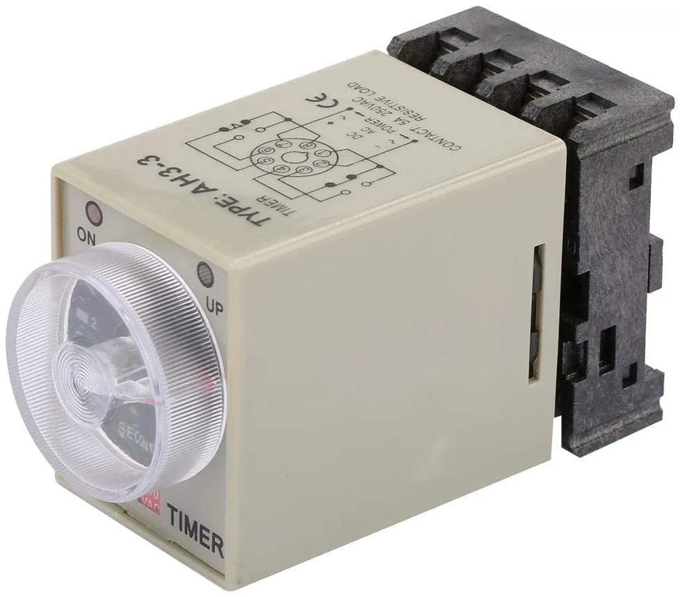 0-10 Seconds Knob Control Timer Relay Delay ON Time Relay With Base AC 110V 5A AH3-3 Time Relay Off Delay Timer Relay
0-10 Seconds Knob Control Timer Relay Delay ON Time Relay With Base AC 110V 5A AH3-3 Time Relay Off Delay Timer Relay