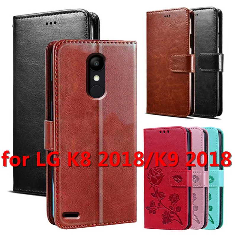 Кожаный чехол для LG K8 2018 2019 в классическом стиле с откидной крышкой телефона